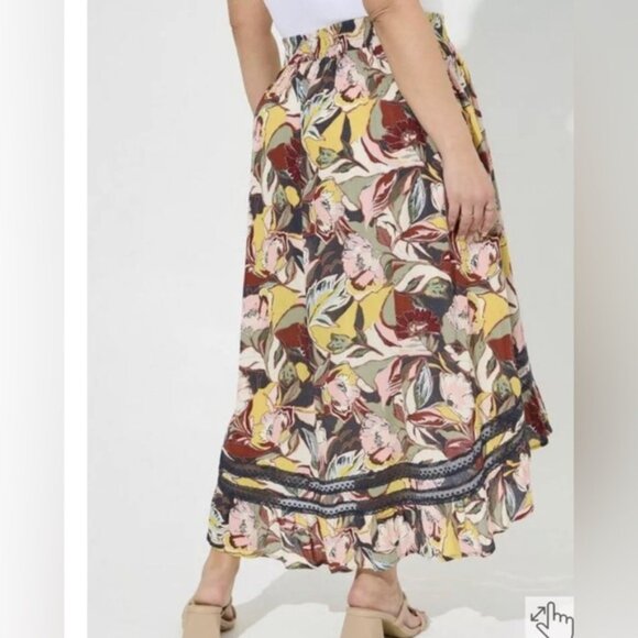 Torrid Floral Boho High Low Maxi Skirt 1 L XL - Picture 4 of 5